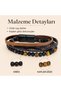 Premium Men's Bracelet Natural Stone Design Leather Bracelet Series – Real Natural Stone Tiger's Eye and Onyx - 7