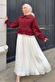 Ribbed Baby Collar Shirt 2279 - Bordo - 2