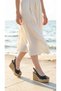 High Wooden Look Sole Skin Buckle Summer Women's Wedge Sole Sandals Shoes - 5