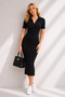 Women's Short Sleeve V-Neck Detailed Knitwear Dress 120 cm