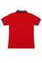 Children's Cotton Soft Textured Navy Blue Polo Collar Red School Tshirt - 5