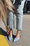 Peraps Matte Leather High Heel Stiletto Baby Blue - 2