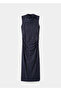 Drape Collar Embroidered Dress - 3