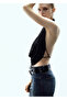 Crystal Detailed Draped Collar Blouse - 7