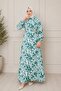 Patterned Belt Detailed Long Dress – Woven Fabric, Casual & Stylish