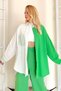 Women's Long Sleeve Oversize Linen Shirt with Pockets - 3