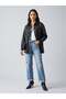Women's Black Oversized Fleece-Lined Faux Leather Shirt Jacket – Metal Snaps, All Seasons