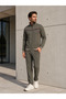 Men's Stand-Up Collar Standard Fit Line Detailed Zippered Straight Leg Tracksuit Set - 4