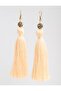 Yellow Stone Detailed Tassel Earrings