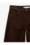 Normal Waist Cotton Buttons Pocketed Trocley Buttons Wide-Leg Pants - Loose Straight Fit Jeans - 4