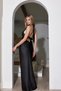 Halter Neck V-Neck Maxi Satin Dress - 2