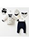 Boy Baby Striped Tuxedo 0-3 Months 5-Piece Newborn Hospital Release Zibin Set - 2
