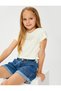 T-Shirt Cotton Short Sleeve Side Tie Embroidery Detail Round Neck