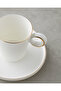 Eclipsed Porcelain 4 Piece Coffee Cup Set for 2 People 85 ml White-Gold - 4
