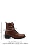 Women's Tan Antique Zippered Rubber Sole Genuine Leather Boots - 3