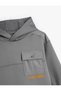 Hooded Sweatshirt with Flap Pocket Detail Long Sleeve - 5