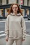 Women's Fleece Wide Fit Hooded Sweatpants Set with Elastic Legs - Sports - 3