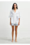 Mermaid Embroidered White Shirt Oversize / Wide Cut 1211219-620 - 3