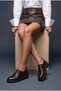 Women's Lace-Up Masculine Double-Faced Casual Oxford Shoes Sindo Brown - 4