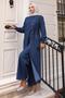 Snap Detailed Denim Suit Dark Blue 19262 - 3