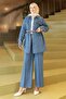 Pocketed Stone Detailed Denim Suit Light Blue 19307 - 3