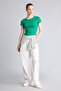 Fitted Crew Neck Ribbed Short Sleeve Basic T-Shirt E0288Ax26Sp - 2