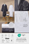 4 Piece Şalyaka Bathrobe Set 100% Certified Cotton, Towel Bathrobe Family Bathroom Set Anthracite White - 4