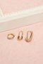 Steel Anti-Tarnish Yellow Safety Pin and Hoop 3-Piece Earring Set - 2