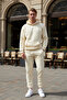 Men's Oversized Sweatpants Set with Kangaroo Pockets and Elastic Cuffs - Home Wear