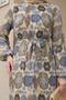 Pleated Shawl Pattern Chiffon Dress - Blue - 3