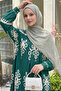 Patterned Viscose Dress - Green - 3