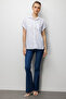Women's Linen Blended Short Sleeve Buttoned Shirt Blouse with Two Pockets 26Yekl02024 - 8