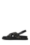 Women's Black Ankle Buckle Stone Sandals 26Sfd442814 - 3