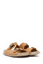 Women's Beige Double Buckle Leather Comfort Slippers 26Sfd5017V3 - 2