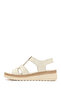 Women's Cream Thick Soled Leather Comfort Sandals 26Sfd411818 - 3