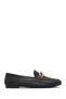 Women's Black Buckle Leather Shoes, Masculine Loafers 26Pfd290018