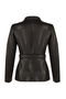 Rebecca-X Women's Black Turn-Down Collar Leather Coat 26Sge5651Ve - 4