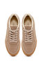 Women's Beige Lace-Up Thick Sole Suede Sneakers 26Pfe145210 - 5