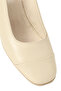 Women's Beige Open Back Short Block Heel Pack Leather Shoes 26Pfd411418 - 8