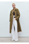 Double Button Long Trench Coat - 2