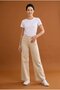 Palazzo Pants - Cream Color with Rounded Cuffs Lycra New Season Jeans