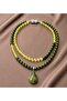 Peridot Jade Two Row Vitality, Joy and Positive Energy Necklace - 8