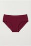 Women's Triple Cotton Hipster Panties 4378 Burgundy-Ecru-Anthracite Color - 3