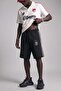Men's Relaxed Fit Hope Fabric Stripe Detailed Shorts Black - 4