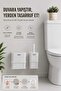 White Eco Magic Hanging Square Mina 2-Piece Wc Bucket and Brush Set