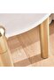 Monete End Table Marble - Gold & White - 4