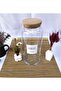 Wooden Vacuum Bamboo Lid Dishwasher Cotton Jar Glass 1440 ml - 2