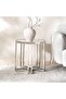 Menzo End Table Ceramic - White & Silver - 2
