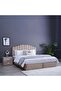 Anna King Bed Velvet Beige 180x200 Cm - 2