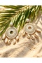 White Mandala Earrings - 2